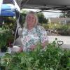 Elsie Manning the plant sale table.